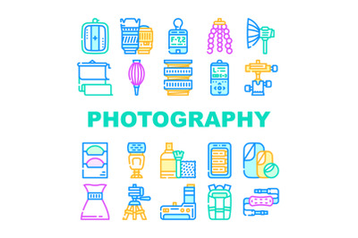 Photography Tool And Accessory Icons Set Vector