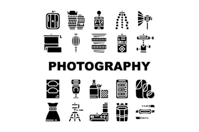 Photography Tool And Accessory Icons Set Vector