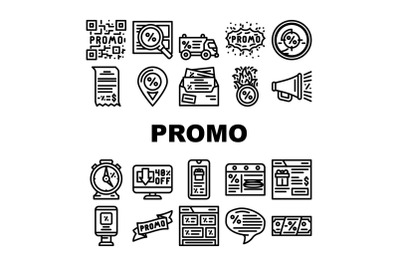 Promo And Advertising Coupon Icons Set Vector