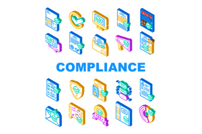 Compliance Quality Procedure Icons Set Vector