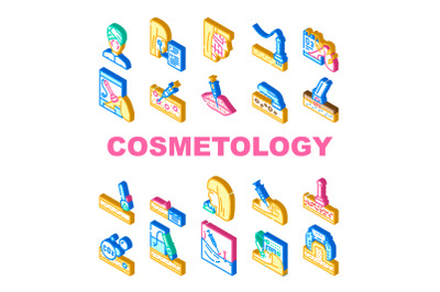 Cosmetology Treatment Procedure Icons Set Vector