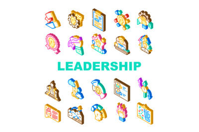 Leadership Leader Business Skill Icons Set Vector