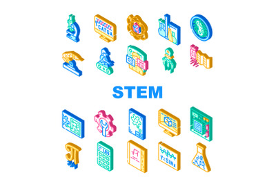 Stem Engineer Process And Science Icons Set Vector