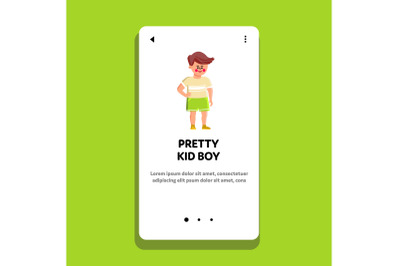 Pretty Kid Boy In Stylish Fashion Clothes Vector