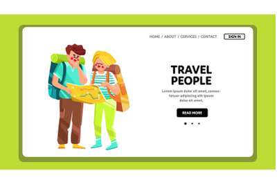 Travel People Enjoying Journey Together Vector