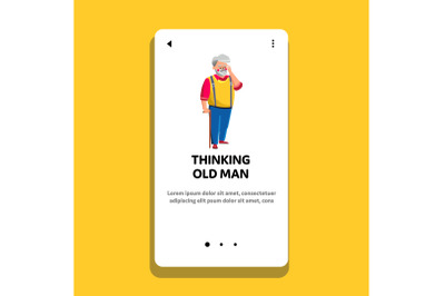 Thinking Old Man About Health Treatment Vector