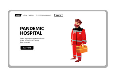 Pandemic Hospital Medical Profession Worker Vector