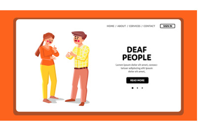 Deaf people communication vector