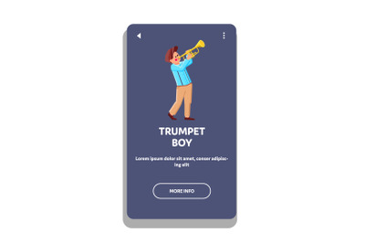 trumpet boy play music Vector