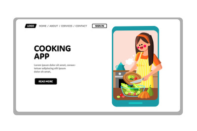 food cooking online app Vector