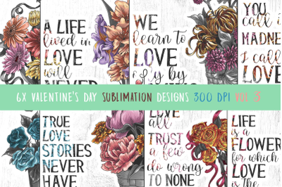 Valentines Love Quotes Sublimation Bundle Vol 3