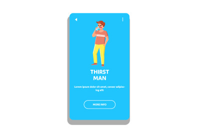 thirst man drinking water vector