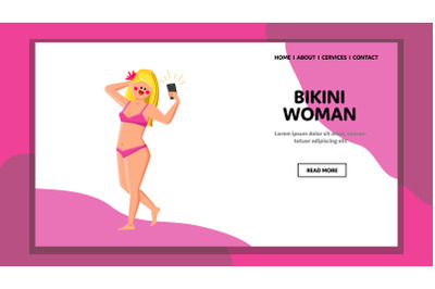 bikini woman beach vector