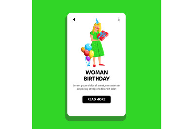 Woman Birthday Anniversary Celebrating Vector