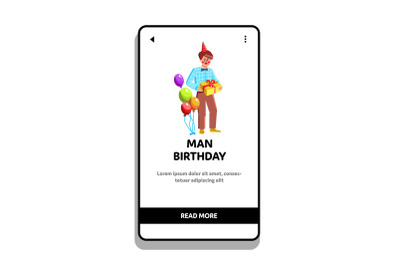 Man Birthday Anniversary Event Celebration Vector