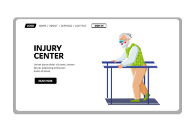 Injury Center Helpful Therapy For Old Man Vector