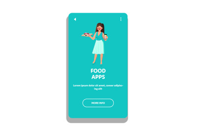 Food Apps For Ordering Meal Online On Phone Vector