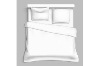 Bed top view white vector