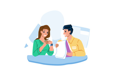 Business Chat Communication Man And Woman Vector