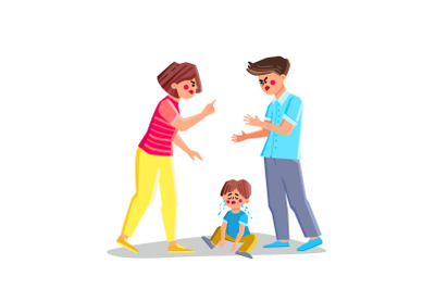 Divorce Parent And Family Conflict Problem Vector