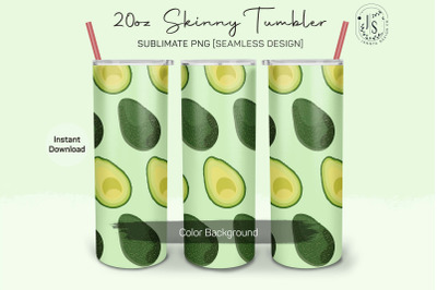 Avocado Fruit 20oz Tumbler Sublimation Wraps