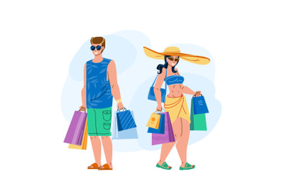 Summer Sale Discount Shopping Customers Vector