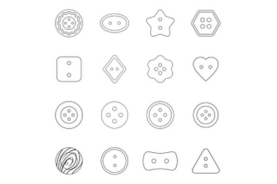 Clothes button icon set outline