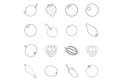 Berries icon set outline