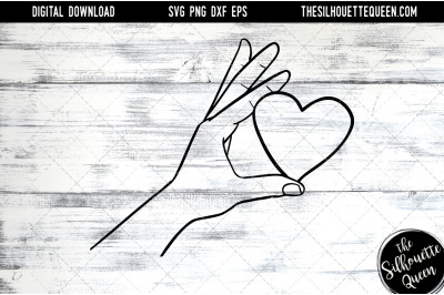 Hand Sketched hand holding heart