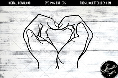 Hand Sketched hands making a heart