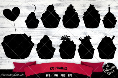 Cupcakes svg, dessert svg, baking svg, Silhouette cutting files svg