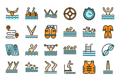 Synchronized swimming icon&2C; outline style