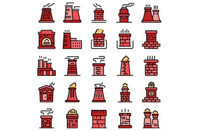 Chimney icons set vector flat