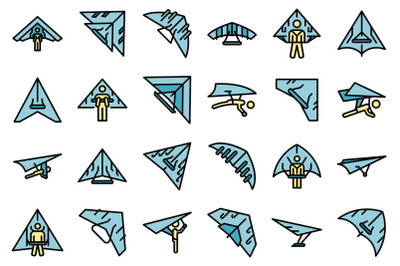 Hang glider icon&2C; outline style