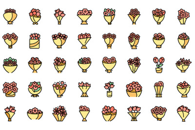 Bouquet icon, outline style