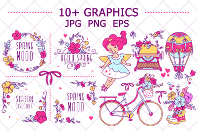 Spring mood graphics clipart