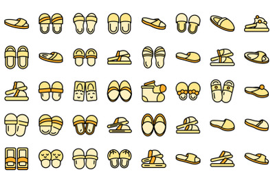 Home slippers icon, outline style