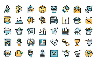 Marketing filled icon, outline style