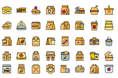 Take away food and drinks icon, outline style