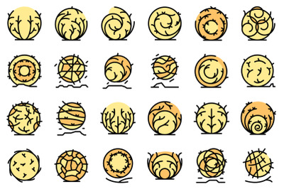 Tumbleweed icons set vector flat