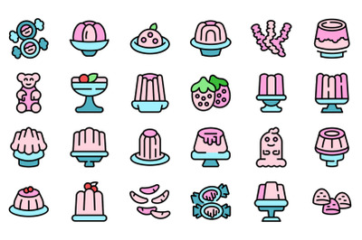 Jelly icons set vector flat