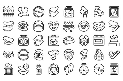 Eye patches icons set outline vector. Beauty eye