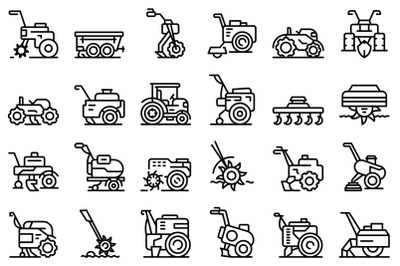 Cultivator machine icon outline vector. Agriculture agronomy