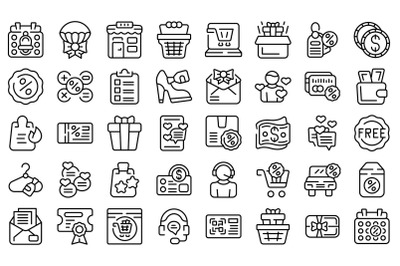 Custom offer icons set outline vector. Free heart