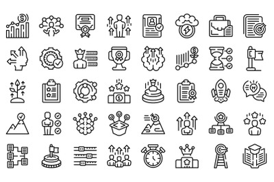 Skill level icon outline vector. Expert success