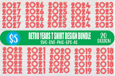 Retro years t shirt Design Bundle