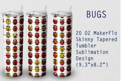 Tumbler Tapered 20 OZ Sublimation Bug Wrap Design