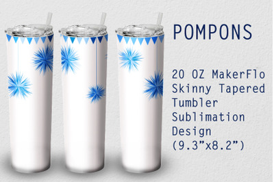 Tumbler Tapered 20 OZ Sublimation Pompon Wrap Design