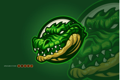 Croco head mascot animal cartoon