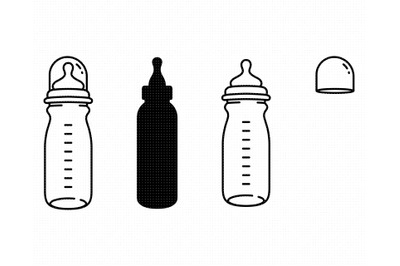 Baby milk bottle SVG clipart